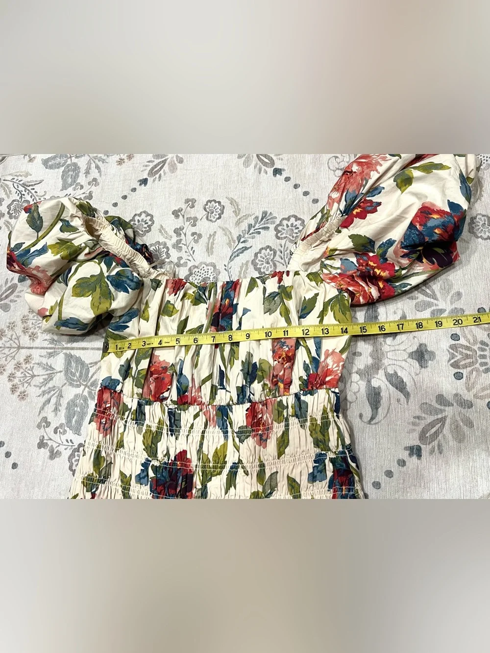 NWT Abercrombie & Fitch Smocked Drop-Waist Maxi Dress Floral Print Large